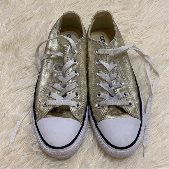 metallic gold chuck taylors